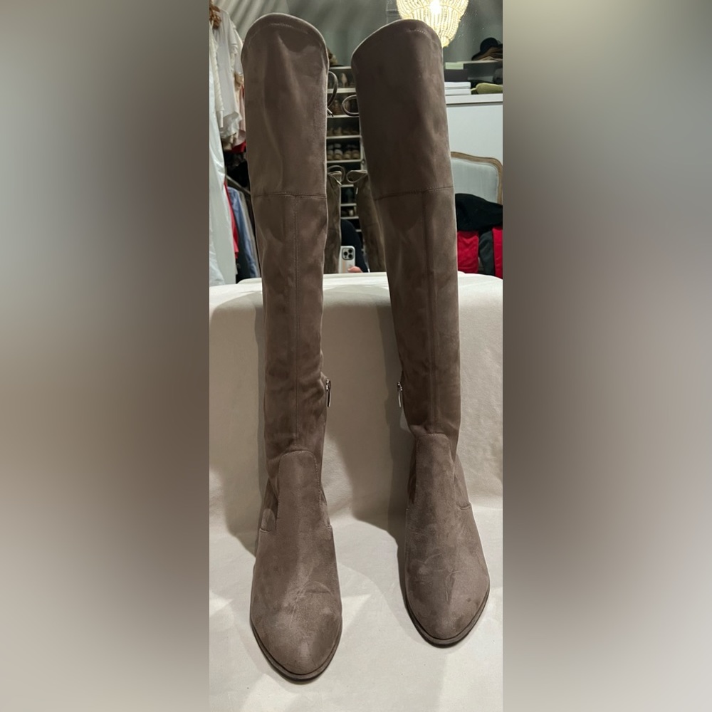 Marc Fisher Suede Heeled Brown boots with back tie 9